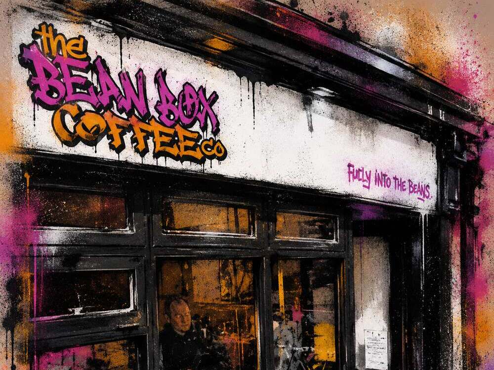 The Bean Box Malahide — shopfront, graffiti style